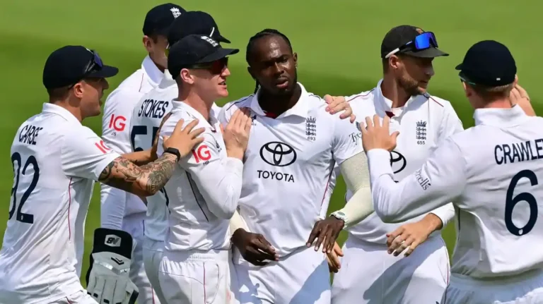England team players during a test match