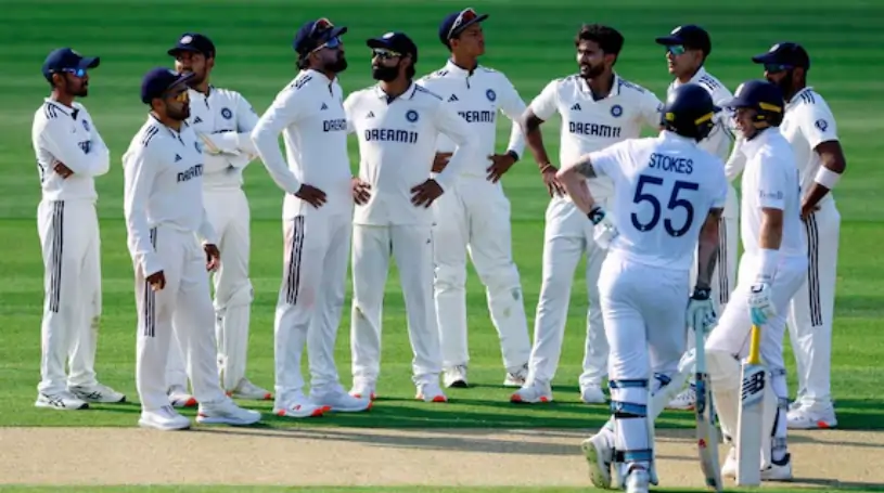 India and England team players during a test match
