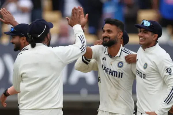 IND vs ENG, 2nd Test, Final Day: India leveled the Series 1-1 With A Massive 336-Runs Victory Akashdeep Singh with other players during a test match