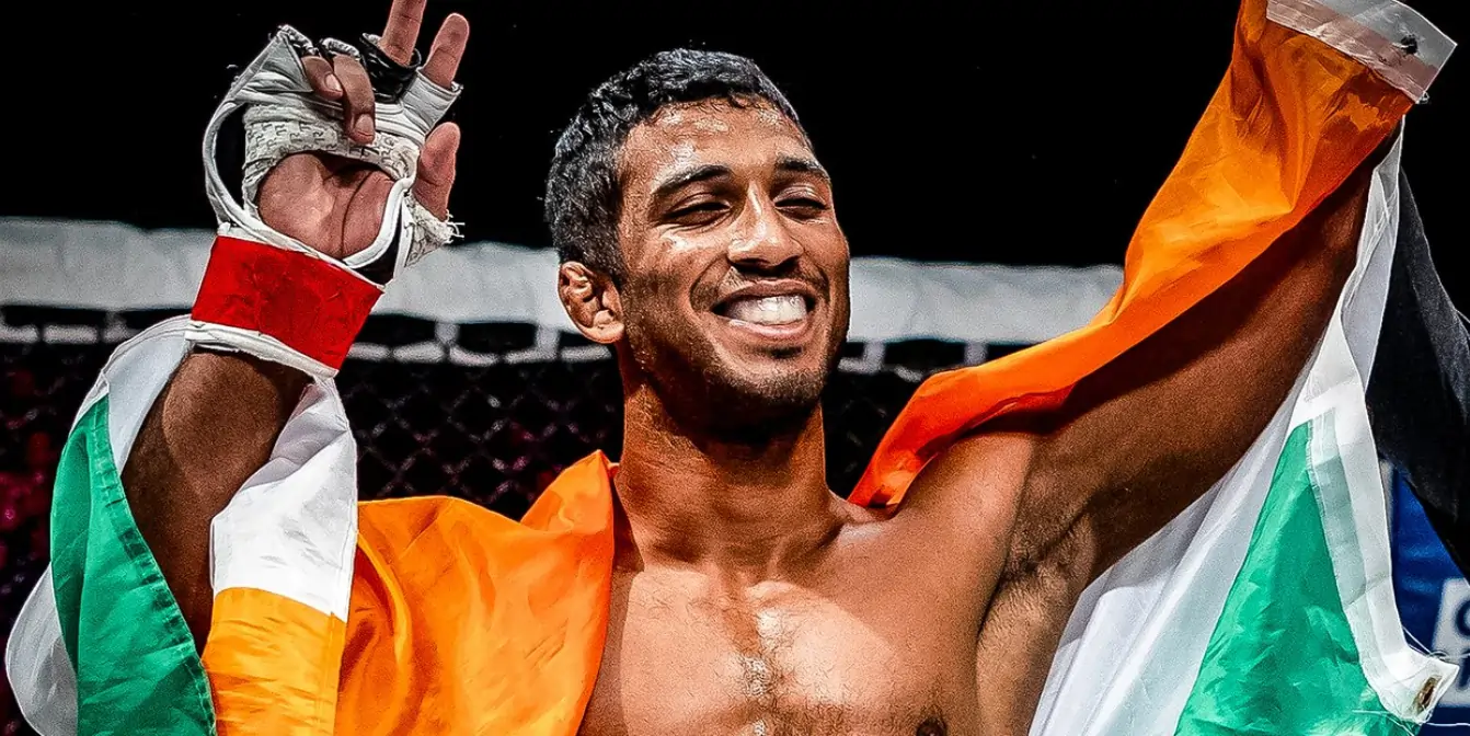 Kaushik Saikumar after winning his fight