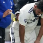 Rishabh Pant after getting injured during a test match