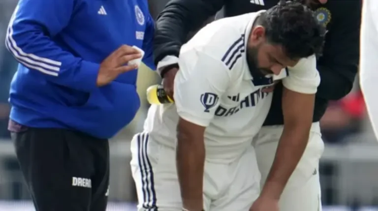 Rishabh Pant after getting injured during a test match