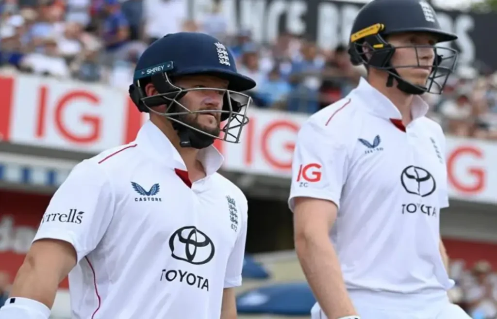 Ben Duckett and Zak Crawley during a test match